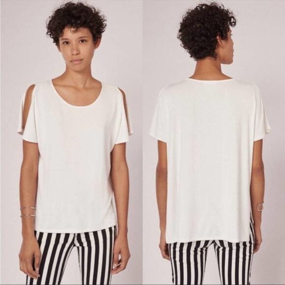 Rag & Bone Mia Knit top in white split sleeve summer knit - Picture 2 of 7